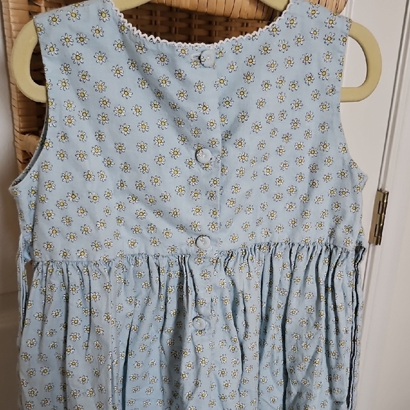 Strasburg Light Blue Floral Daisy Kids Dress - Picture 6 of 9